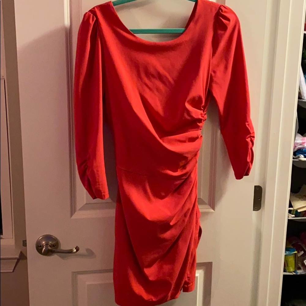 Pink long sleeve mini dress